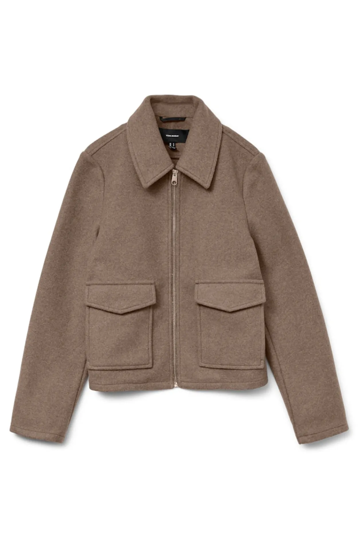 Vero Moda Cazadora corta de paño Marr&oacute;n Best