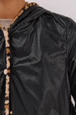 Cortefiel Cazadora corta reversible efecto pelo Negro Best