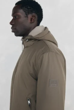 Pedro del Hierro Cazadora cremallera con capucha Beige Hot