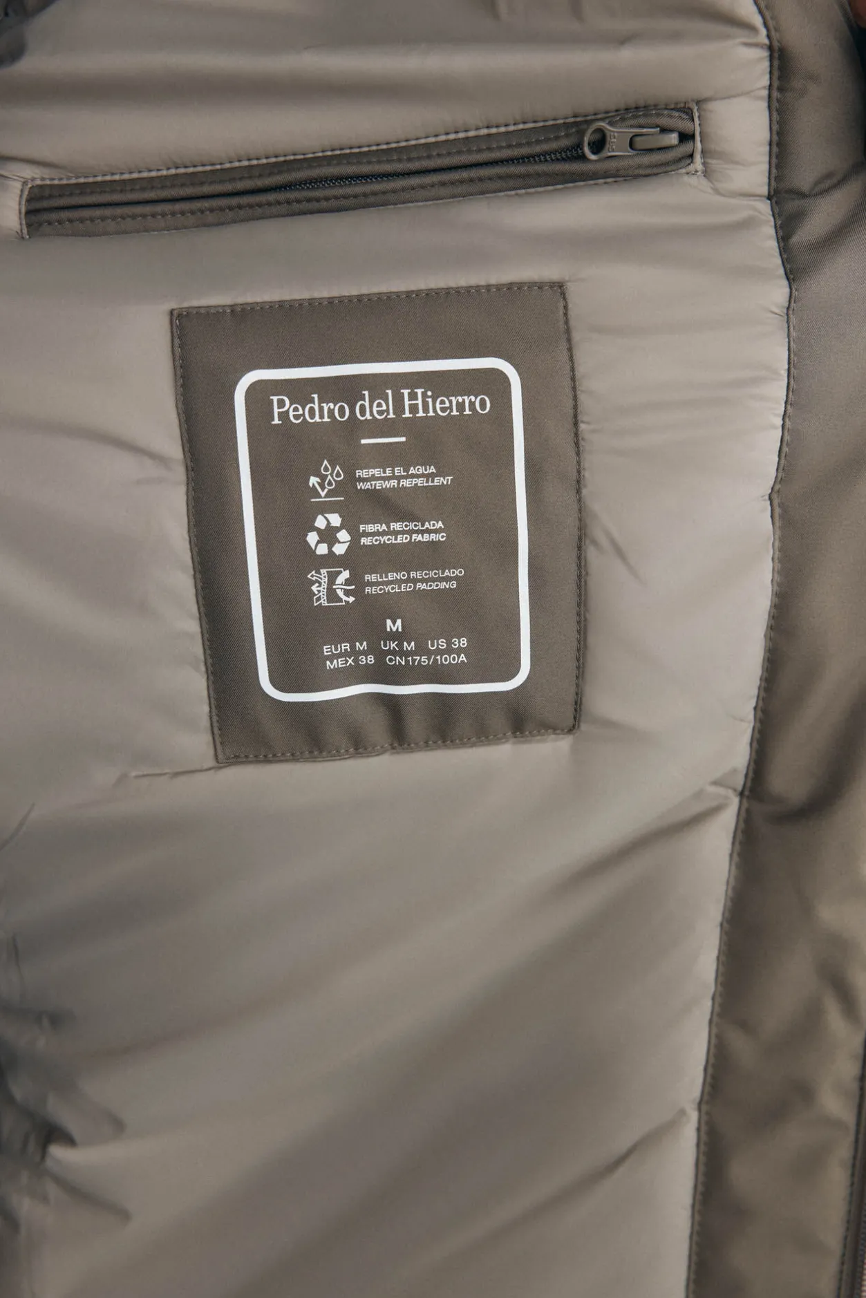 Pedro del Hierro Cazadora cremallera con capucha Beige Hot