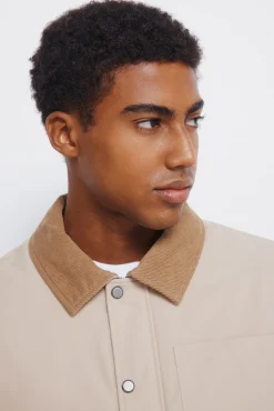 Springfield Cazadora cuello pana beige Online