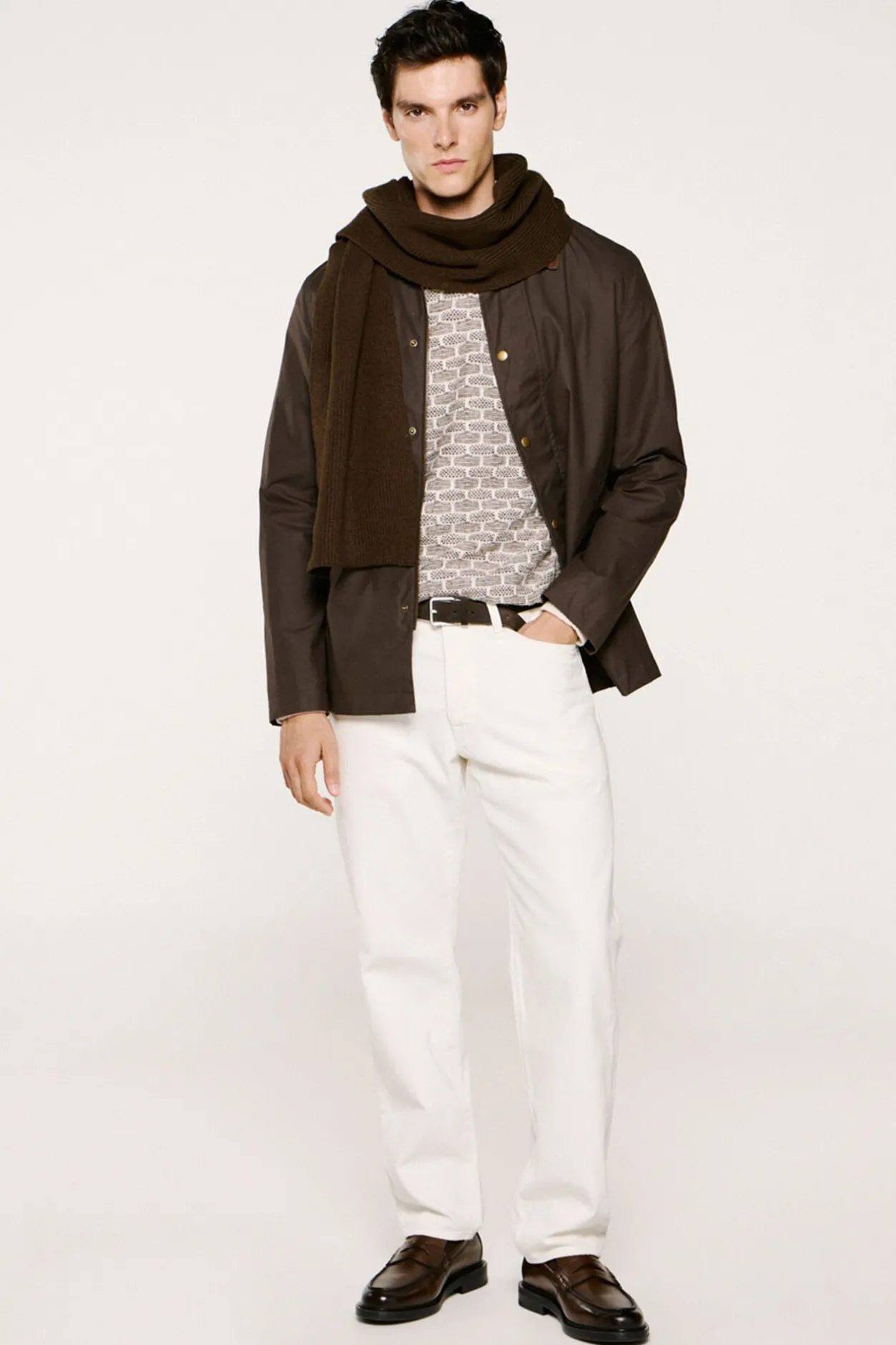 Selected Cazadora cuello pana 100% algodón orgánico Marrón oscuro