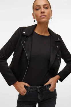 Vero Moda Cazadora de ante con tachuelas Negro Best