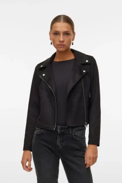 Vero Moda Cazadora de ante con tachuelas Negro Best