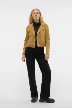 Vero Moda Cazadora de ante con tachuelas Marr&oacute;n Online