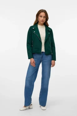Vero Moda Cazadora de ante con tachuelas Verde