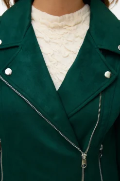 Vero Moda Cazadora de ante con tachuelas Verde