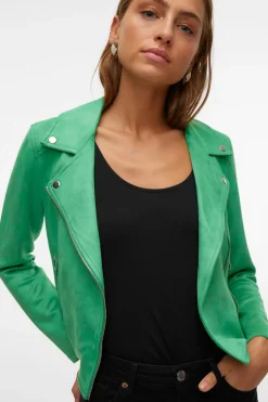 Vero Moda Cazadora de ante con tachuelas Verde Best
