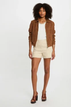 Morgan Cazadora de antelina Marr&oacute;n Discount