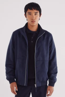 Springfield Cazadora efecto ante azul Discount