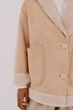 Cortefiel Cazadora efecto doble faz Beige Sale