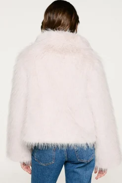 Selected Cazadora efecto pelo Beige Hot