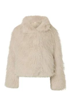 Selected Cazadora efecto pelo Beige Hot