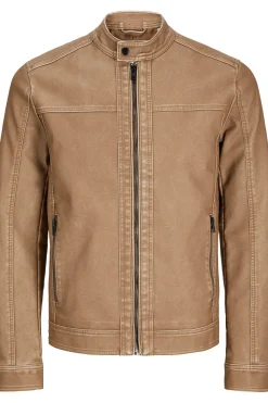Jack & Jones Cazadora efecto piel beige Clearance