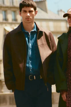 Springfield Cazadora efecto piel marr&oacute;n Sale