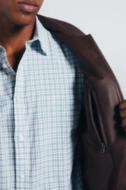 Springfield Cazadora efecto piel marr&oacute;n Sale