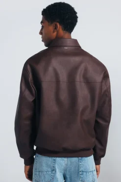 Springfield Cazadora efecto piel marr&oacute;n Sale