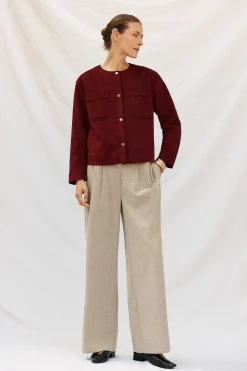 Cortefiel Cazadora efecto piel Vino New