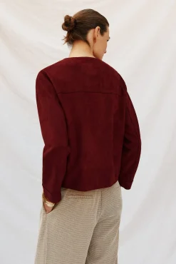 Cortefiel Cazadora efecto piel Vino New