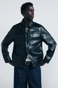 Springfield Cazadora efecto piel negro Online