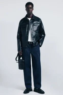 Springfield Cazadora efecto piel negro Online