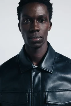 Springfield Cazadora efecto piel negro Online