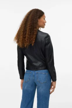 Vero Moda Cazadora efecto piel Negro New