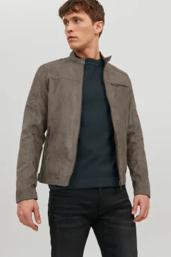 Jack & Jones Cazadora efecto piel gris New