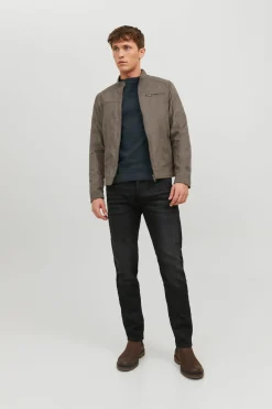 Jack & Jones Cazadora efecto piel gris New