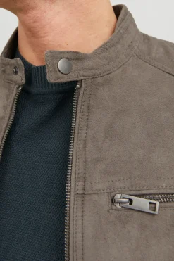 Jack & Jones Cazadora efecto piel gris New