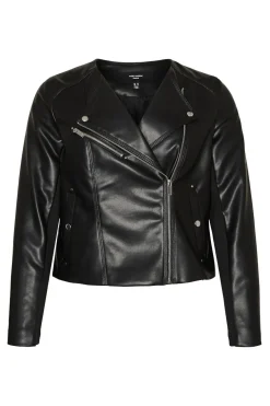 Vero Moda Curve Cazadora efecto piel Curve Negro Best