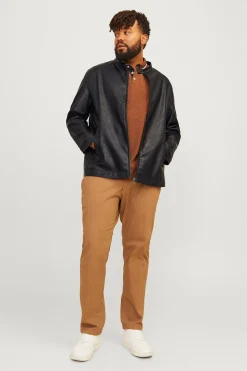 Jack & Jones Cazadora efecto piel PLUS negro Clearance