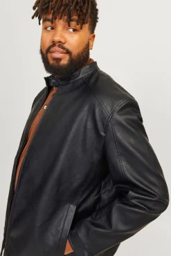 Jack & Jones Cazadora efecto piel PLUS negro Clearance