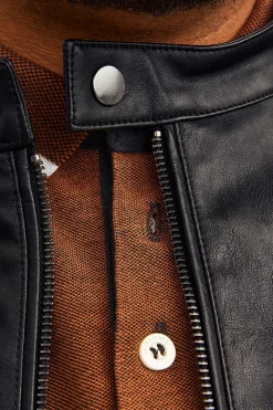 Jack & Jones Cazadora efecto piel PLUS negro Clearance