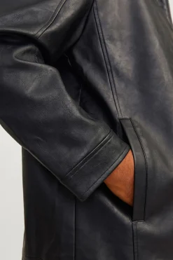 Jack & Jones Cazadora efecto piel PLUS negro Clearance