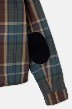 Silbon Cazadora encerada borrego cuadros Estampado verde Sale