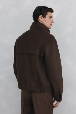 Pedro del Hierro Cazadora handmade lana Marr&oacute;n Best