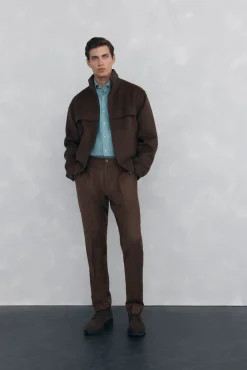 Pedro del Hierro Cazadora handmade lana Marr&oacute;n Best