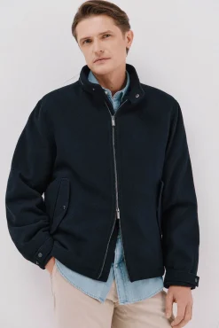 Cortefiel Cazadora lana Azul marino New