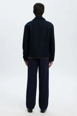 Selected Cazadora lana corta con cremallera Azul marino Hot