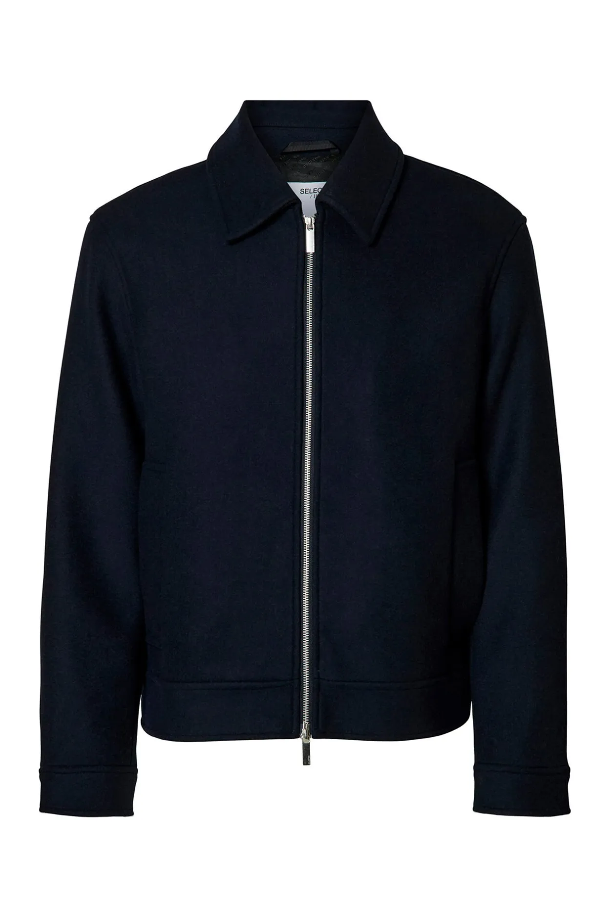 Selected Cazadora lana corta con cremallera Azul marino Hot