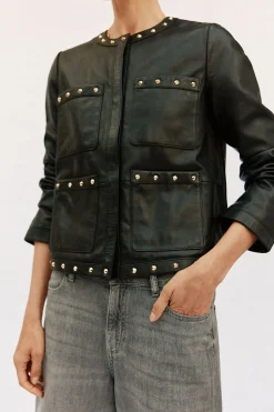 Cortefiel Cazadora tachuelas Negro Outlet