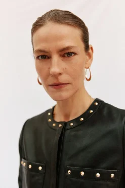 Cortefiel Cazadora tachuelas Negro Outlet