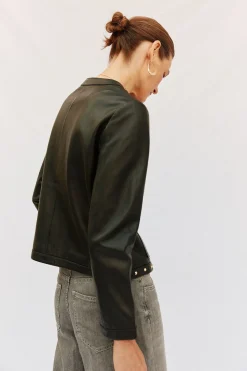 Cortefiel Cazadora tachuelas Negro Outlet