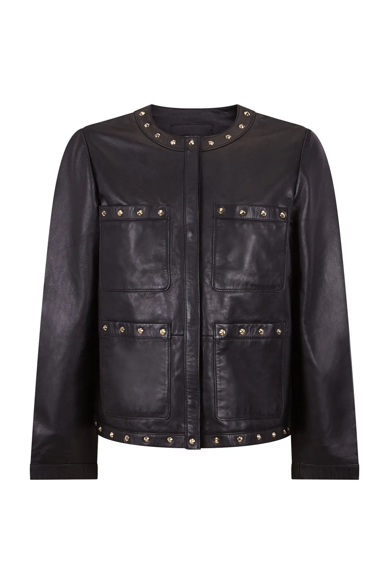 Cortefiel Cazadora tachuelas Negro Outlet