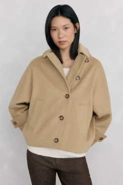 Pedro del Hierro Cazadora tipo capa capucha Beige Discount