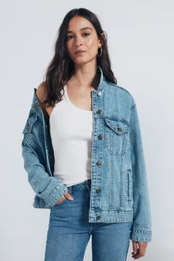 Springfield Cazaora vaquera oversized algodón azul Discount