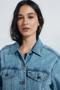 Springfield Cazaora vaquera oversized algodón azul Discount