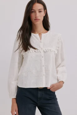 Hoss Intropia Celia. Blusa romántica Marfil Outlet