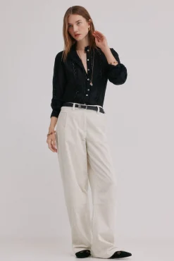 Hoss Intropia Celina. Blusa bordada Negro New